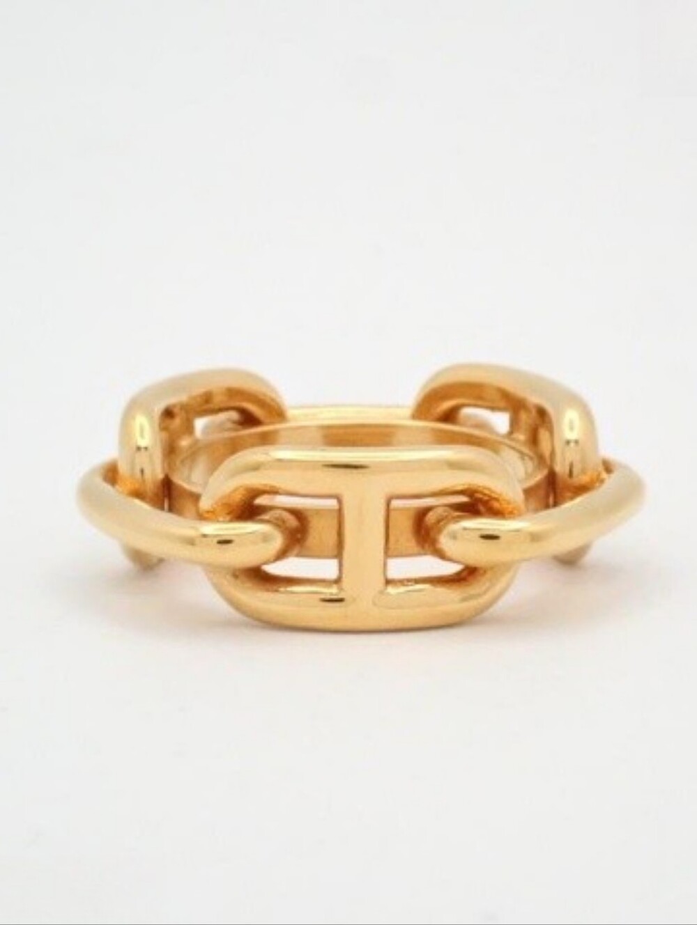 HERMES Scarf Ring Gold Tone